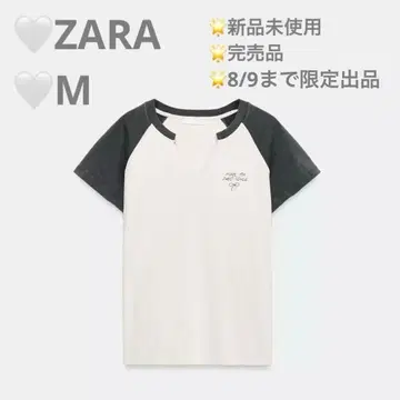 ZARA 워시드 가공 래글런 슬리브 티셔츠 M