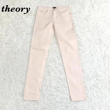 새상품급 theory 레이온코튼 팬츠 사이즈 0 W58 파우더 핑크