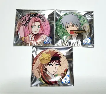 NARUTO 애니메이트 채색면화 캔뱃지 사쿠라 카카시 가아라