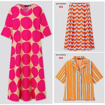 일본 미발매 marimekko x UNIQLO 원피스 스커트 셔츠 세트