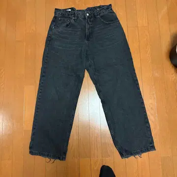 ZARA 블랙 데님 와이드 남성용