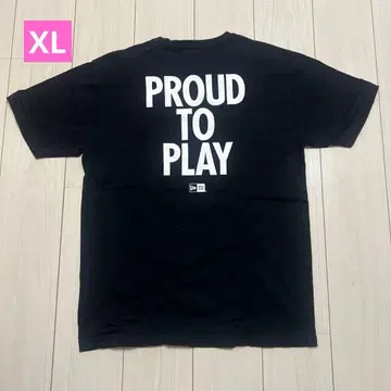 NEW ERA 백 프린트 티셔츠 블랙 XL