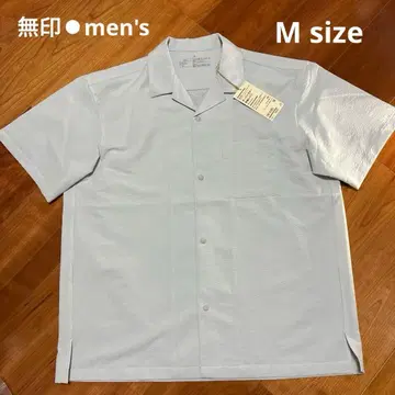 무인양품 MENS* 통풍 스트레치 사커 오픈 카라 반팔 셔츠 M