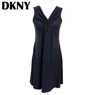 [새상품급] DKNY 슬리브리스 원피스 가슴 부분 조임 플레어 S 드레스 블랙