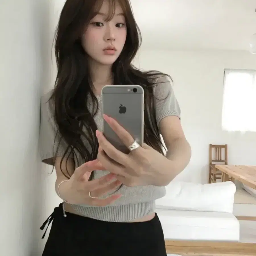 반팔 니트 gray 새제품