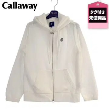 택 포함 미사용품 Callaway 시어 지퍼 후드티 M 화이트