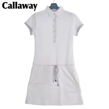 [새상품급] Callaway M 반팔 피케 셔츠 원피스 화이트 골프