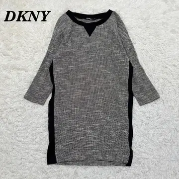 [새상품급] DKNY 긴팔 무릎 기장 티셔츠 타이트 원피스 P 블랙