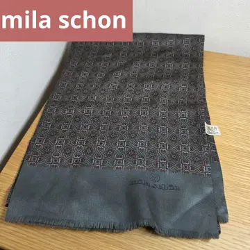 mila schon 밀라 쇤 실크 100% 스톨 올 패턴 그레이