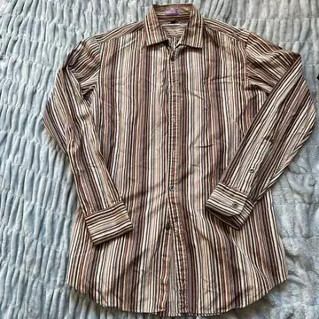 F8-79 Paul Smith 스트라이프 셔츠 긴팔 브라운 계열 M
