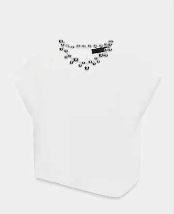정가 6290 ZARA 비즈 장식 화이트 상의
