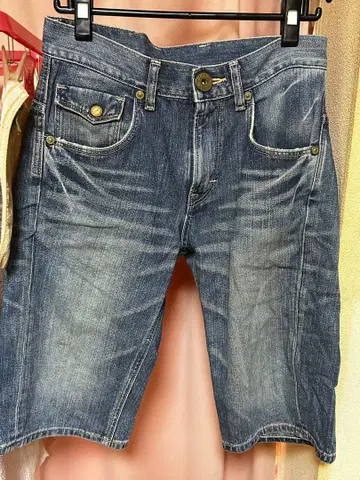 리 데님 하프 팬츠 숏팬츠