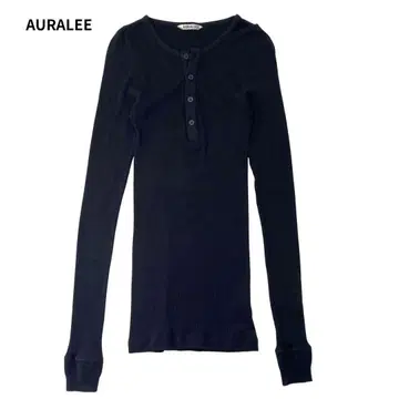 AURALEE 오가닉 소프트 립 헨리넥 P/O