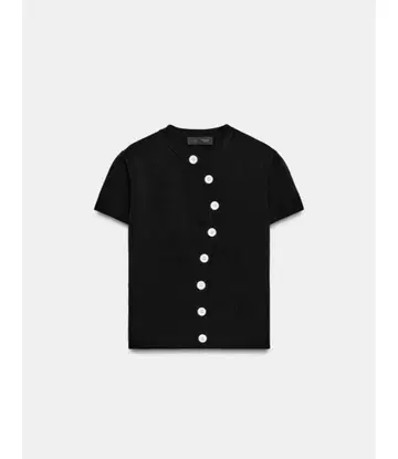 비대칭 버튼 니트탑 ZARA