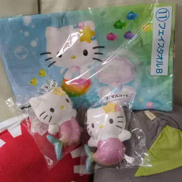 헬로키티 인어 마스코트 페이스 타월 세트