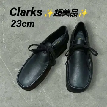 컨디션 최상 Clarks 클락스 왈라비 모카신 신발 블레이저 천연 가죽 블랙