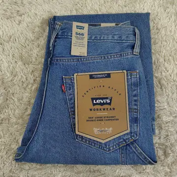 새상품 Levi's 568 루즈 스트레이트 더블니 카펜터 인디고