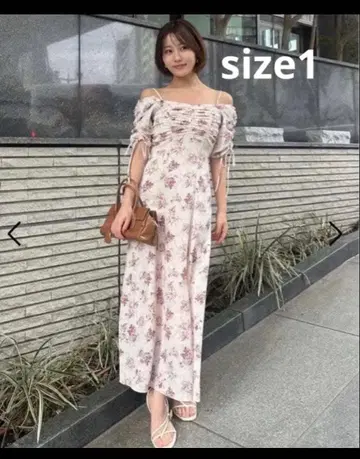 새상품 SNIDEL ROSE 프린트 원피스 스나이델 size1 M