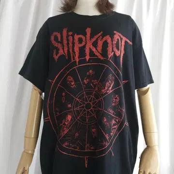 슬립낫 Slipknot 밴드 티셔츠 L 사이즈 블랙 구제 의류