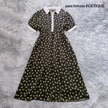 axes femme POETIQUE 베어 올 패턴 셔츠풍 원피스 M