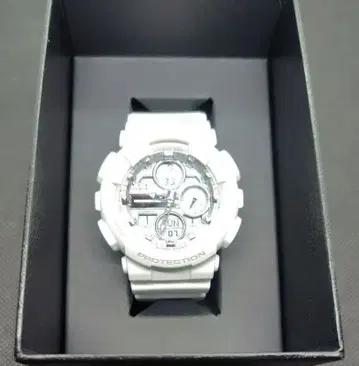 CASIO G-SHOCK 화이트 아날로그 디지털 손목시계 본체