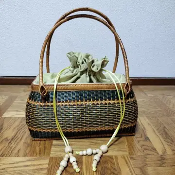 바스켓백 복조리 포함 대나무 핸들