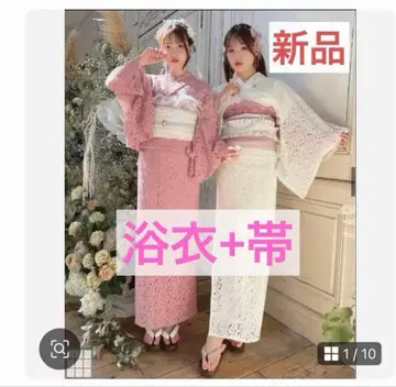 새상품 GRL 꽃무늬 레이스 유카타 [ gi1402 ] 오비 유카타 세트 그레일 기모노