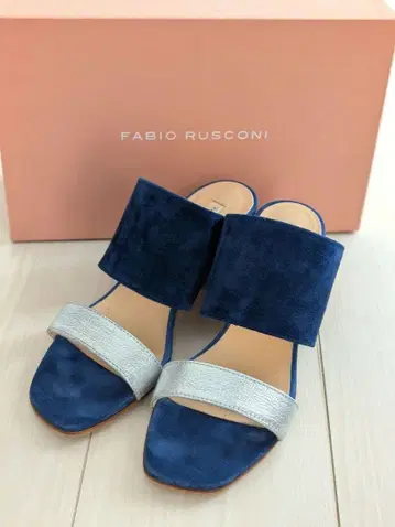FABIO RUSCONI 네이비 실버 뮬 사이즈 37