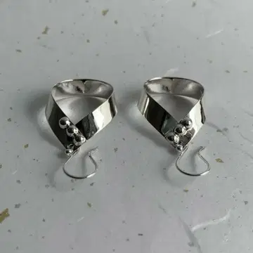 드롭 귀걸이 후크 실버925 멕시코 실버 흔들리는 트위스트 디자인