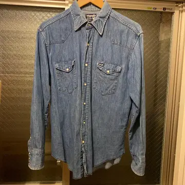Wrangler 데님 셔츠 16 1/2 x 34 70127MW 80s