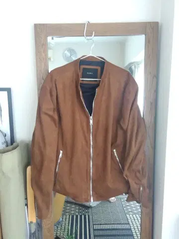 ZARA 싱글 라이더 자켓 브라운