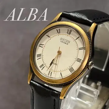 새상품 배터리 ALBA SUCCESS VINTAGE 손목시계 로마 숫자 세이코