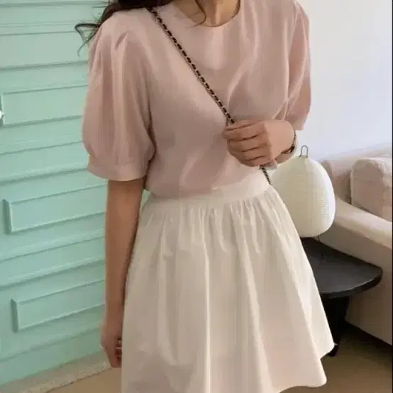 반팔 블라우스 아이보리 새상품