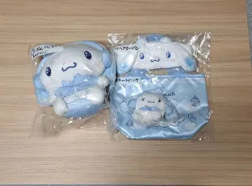 시나모롤 봉제 인형 헤어 터번 토트백 세트