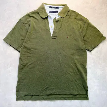 TOMMY HILFIGER 타미힐피거 피케 셔츠 반팔 카키 M