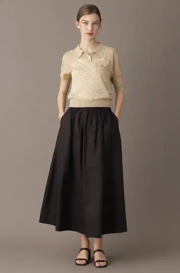DRESSTERIOR 도트 시어 폴로 니트