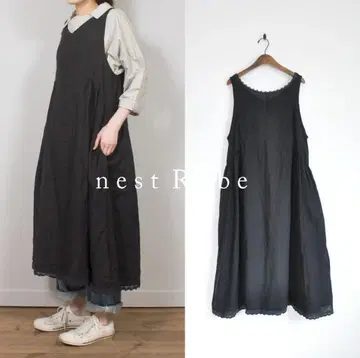 새상품급 nest Robe 네스트로브 린넨 레이스 원피스