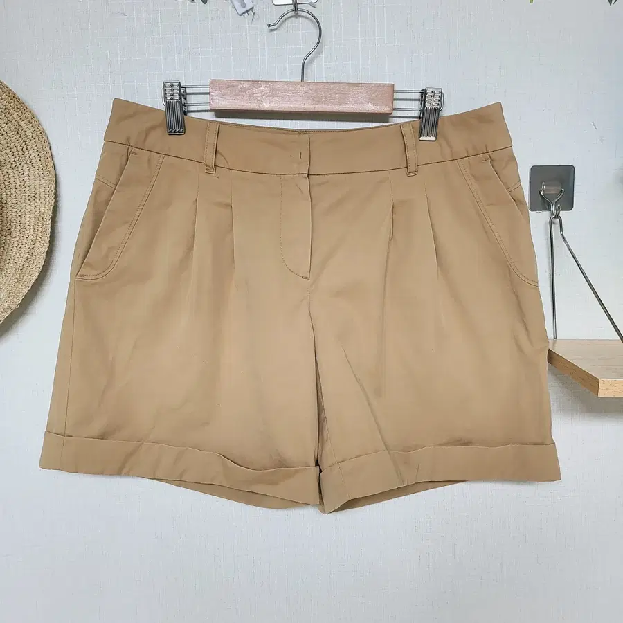 헤지스 롤업 반바지 66 면 베이지