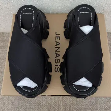 JEANASIS 통굽 크로스 샌들 블랙 24~24.5cm 새상품급 박스 포함