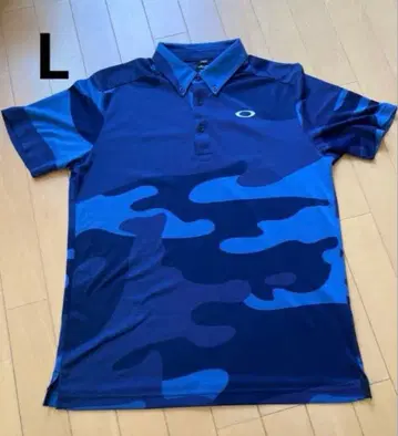 OAKLEY 카모플라쥬 반팔 피케 셔츠 L 네이비