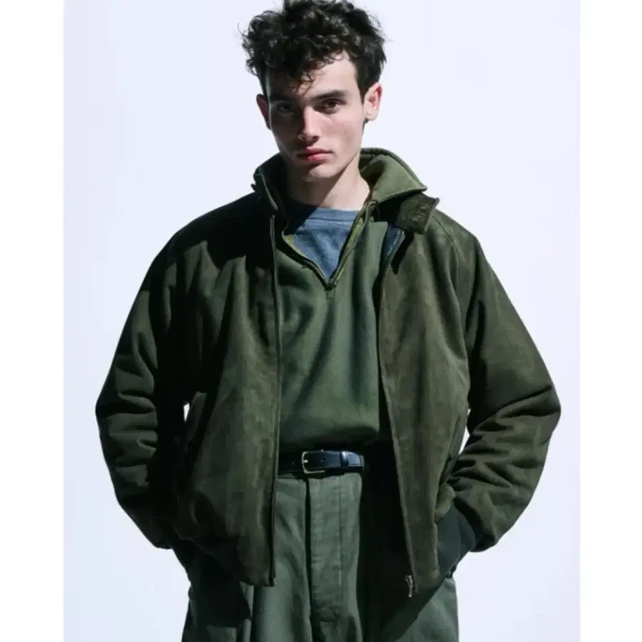 아프레쎄 25SS 스웨이드 레더 헤링턴 자켓 a.presse leather
