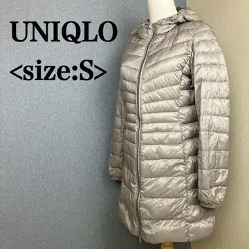 UNIQLO 울트라 라이트 다운 롱 후디드 코트 베이지 S