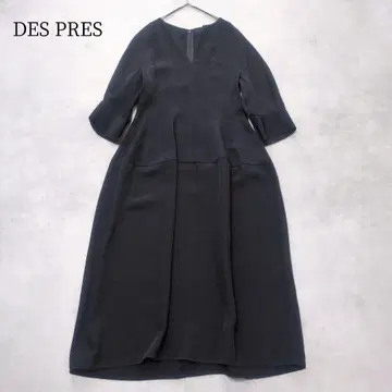 24SS 데프레 자카드 원피스 입체 실루엣 미 라인 실크 혼방 블랙