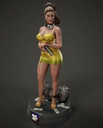 1/8 미도색 미조립 피규어 레진 키트 GTA LUCIA