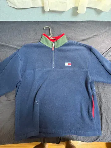 90s TOMMY HILFIGER 하프 지퍼 플리스 네이비