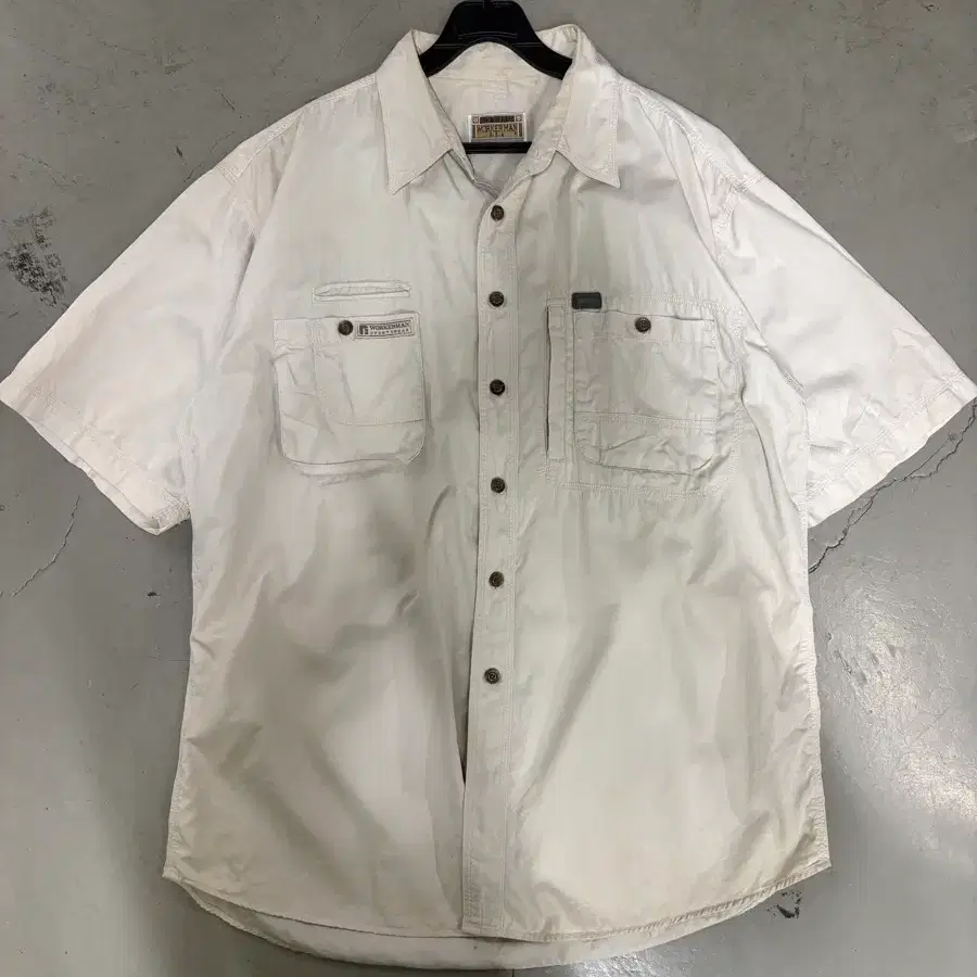 만원샵 빈티지 90s 반팔 워크 셔츠 XL