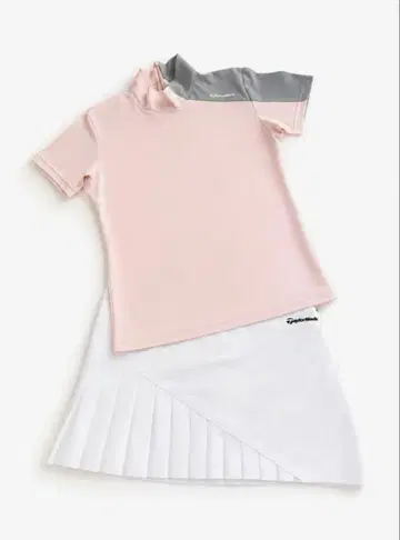 TaylorMade 모크넥 셔츠 핑크 x 그레이