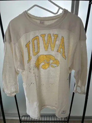 빈티지 챔피온 IOWA 티 7부 소매 티셔츠 XL