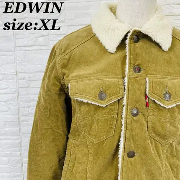 EDWIN 보아 안감 코듀로이 런치 자켓 XL 카멜 [ 11593 ]