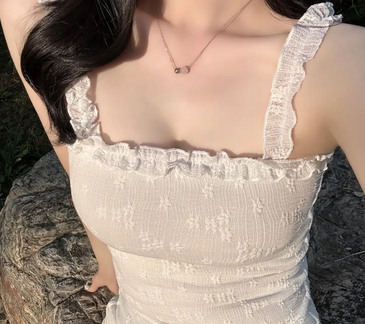 델루아 봉봉 제이드 원석 목걸이